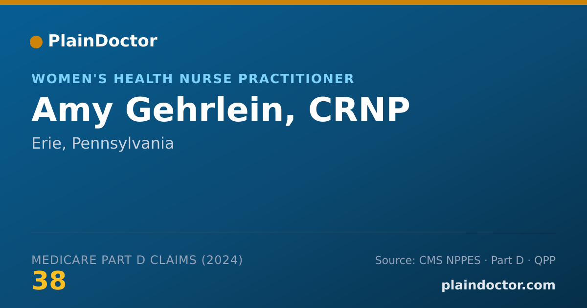 Shareable card for Amy Gehrlein, CRNP - Women's Health Nurse Practitioner, Erie, PA