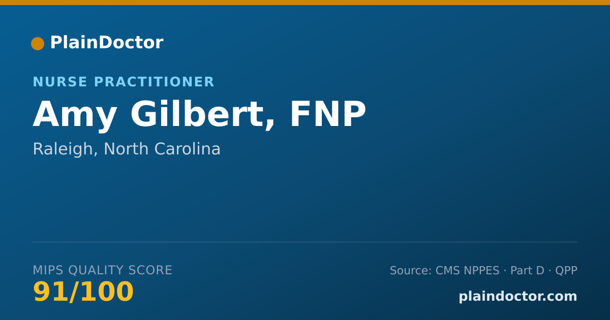 Shareable card for Amy Gilbert, FNP - Nurse Practitioner, Raleigh, NC