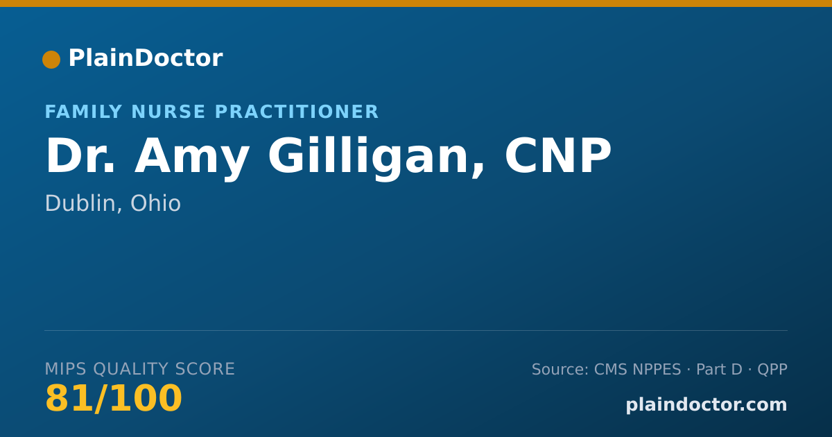 Shareable card for Amy Gilligan, CNP - Family Nurse Practitioner, Dublin, OH