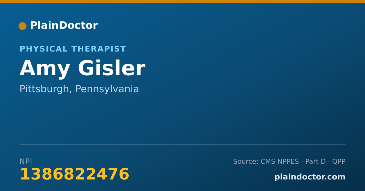 Shareable card for Amy Gisler - Physical Therapist, Pittsburgh, PA