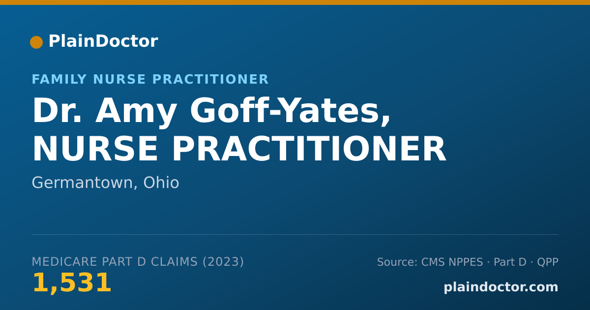 Shareable card for Amy Goff-Yates, NURSE PRACTITIONER - Family Nurse Practitioner, Germantown, OH