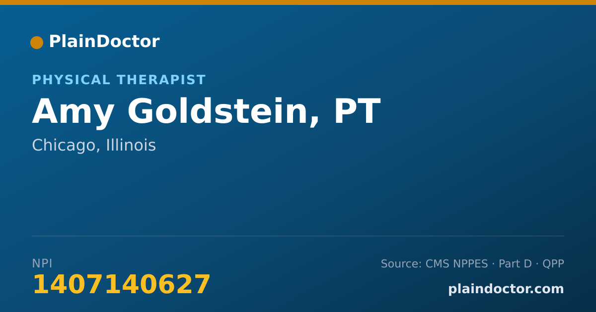 Shareable card for Amy Goldstein, PT - Physical Therapist, Chicago, IL