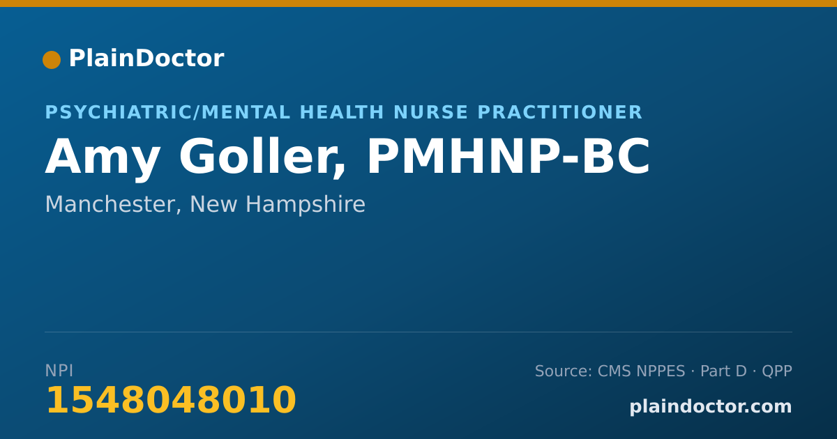 Shareable card for Amy Goller, PMHNP-BC - Psychiatric/Mental Health Nurse Practitioner, Manchester, NH