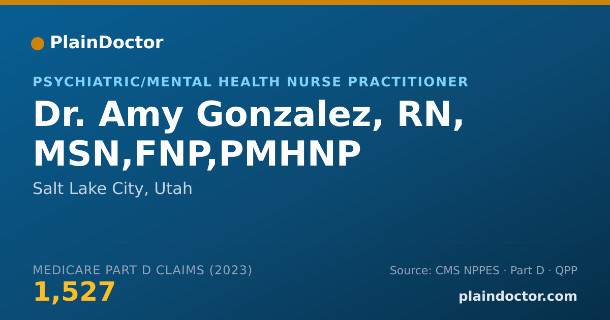 Shareable card for Amy Gonzalez, RN, MSN,FNP,PMHNP - Psychiatric/Mental Health Nurse Practitioner, Salt Lake City, UT