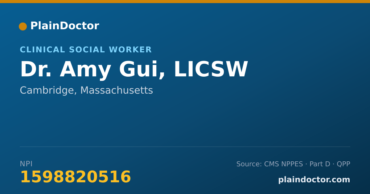 Shareable card for Amy Gui, LICSW - Clinical Social Worker, Cambridge, MA
