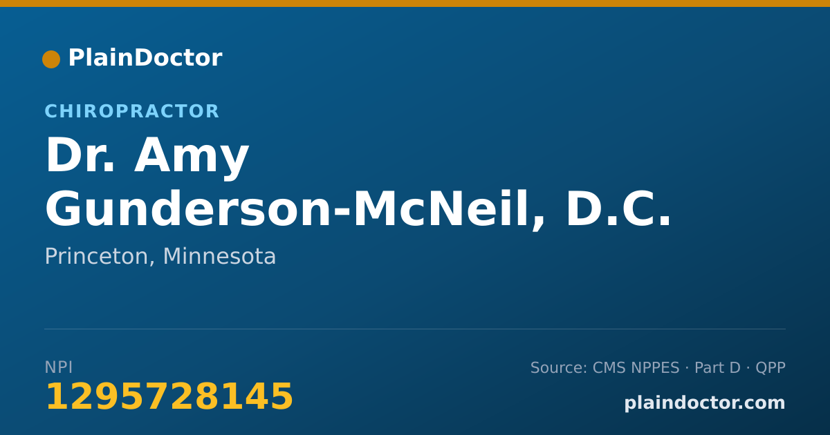 Shareable card for Amy Gunderson-McNeil, D.C. - Chiropractor, Princeton, MN