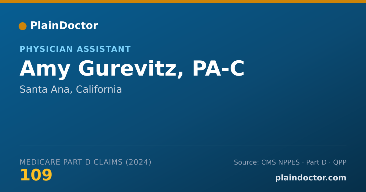 Shareable card for Amy Gurevitz, PA-C - Physician Assistant, Santa Ana, CA
