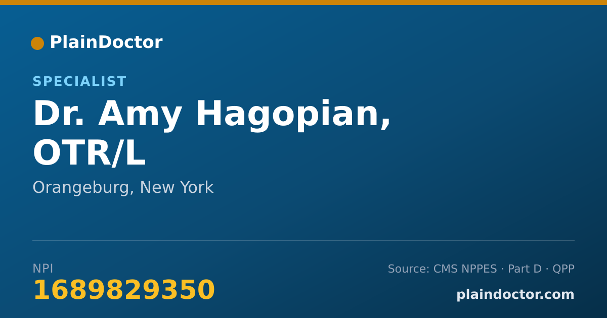 Shareable card for Amy Hagopian, OTR/L - Specialist, Orangeburg, NY