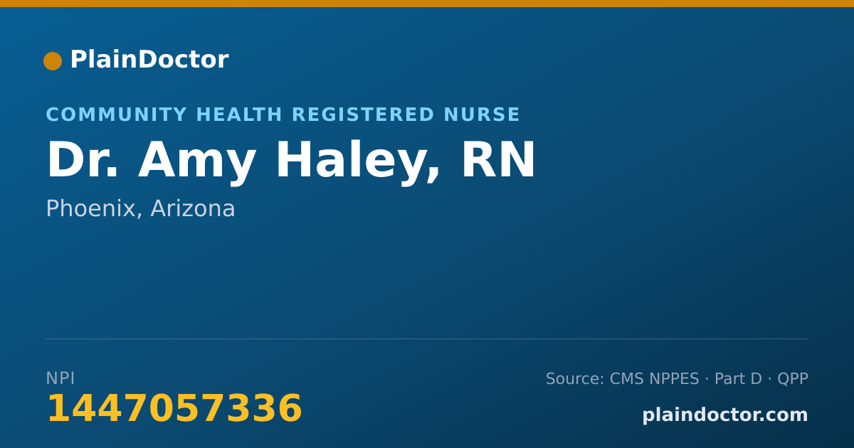 Shareable card for Amy Haley, RN - Community Health Registered Nurse, Phoenix, AZ
