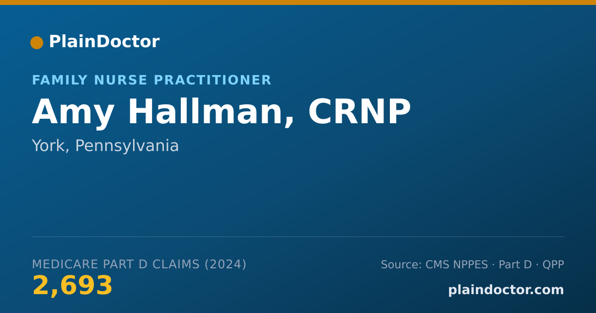 Shareable card for Amy Hallman, CRNP - Family Nurse Practitioner, York, PA