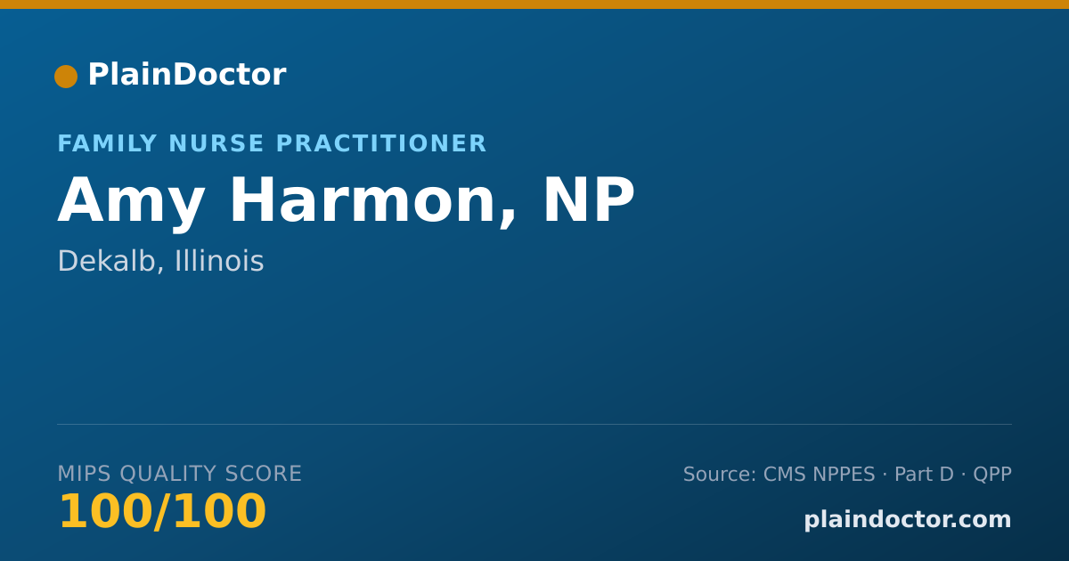 Shareable card for Amy Harmon, NP - Family Nurse Practitioner, Dekalb, IL