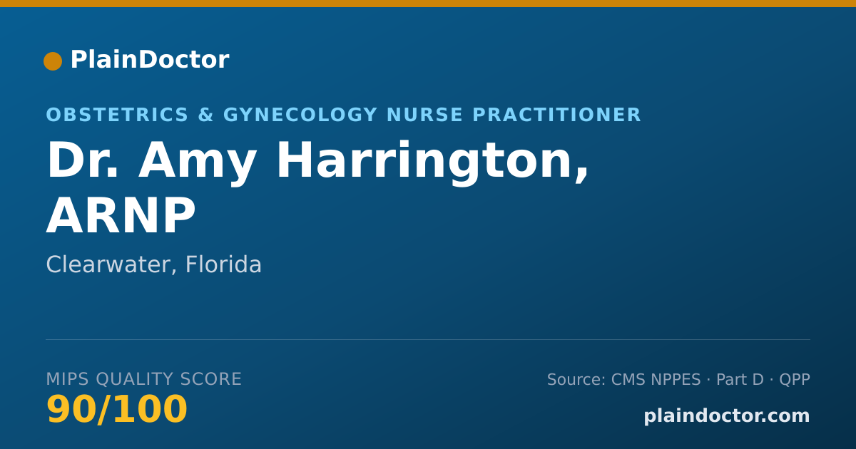 Shareable card for Amy Harrington, ARNP - Obstetrics & Gynecology Nurse Practitioner, Clearwater, FL