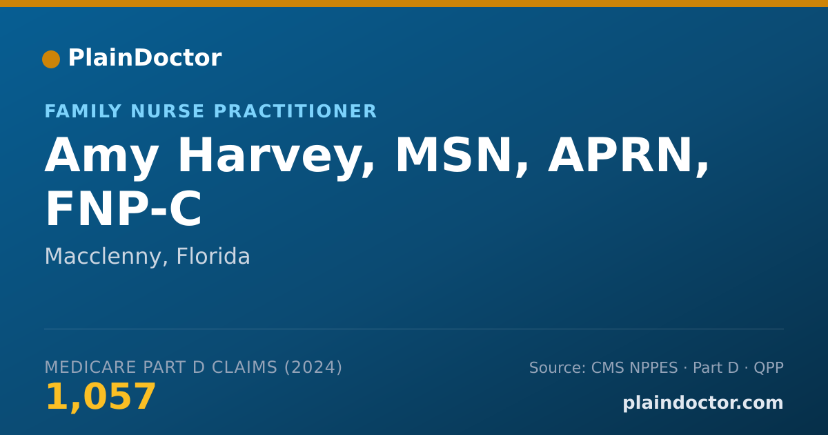 Shareable card for Amy Harvey, MSN, APRN, FNP-C - Family Nurse Practitioner, Macclenny, FL