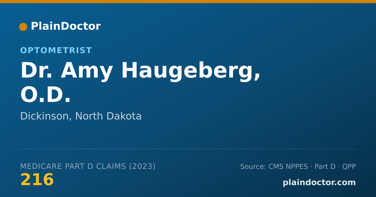 Shareable card for Amy Haugeberg, O.D. - Optometrist, Dickinson, ND