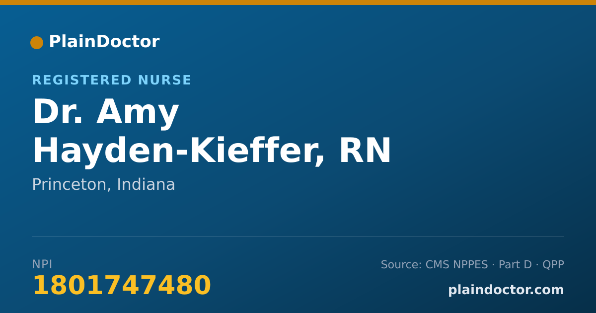 Shareable card for Amy Hayden-Kieffer, RN - Registered Nurse, Princeton, IN