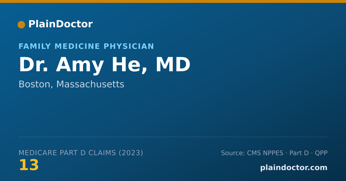 Shareable card for Amy He, MD - Family Medicine Physician, Boston, MA