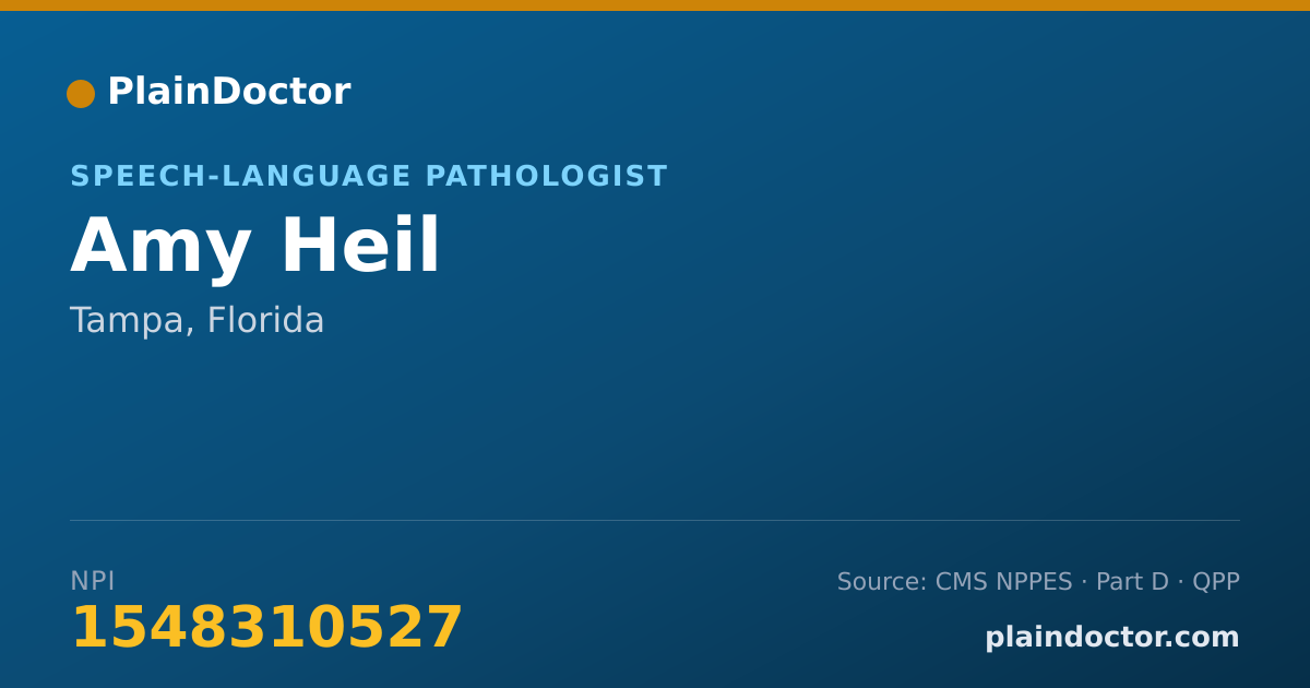 Shareable card for Amy Heil - Speech-Language Pathologist, Tampa, FL