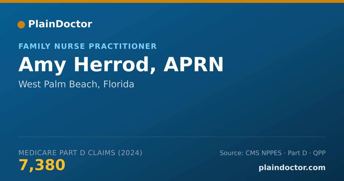 Shareable card for Amy Herrod, APRN - Family Nurse Practitioner, West Palm Beach, FL