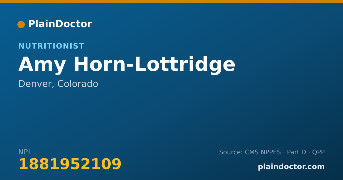 Shareable card for Amy Horn-Lottridge - Nutritionist, Denver, CO