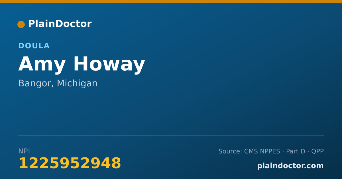 Shareable card for Amy Howay - Doula, Bangor, MI