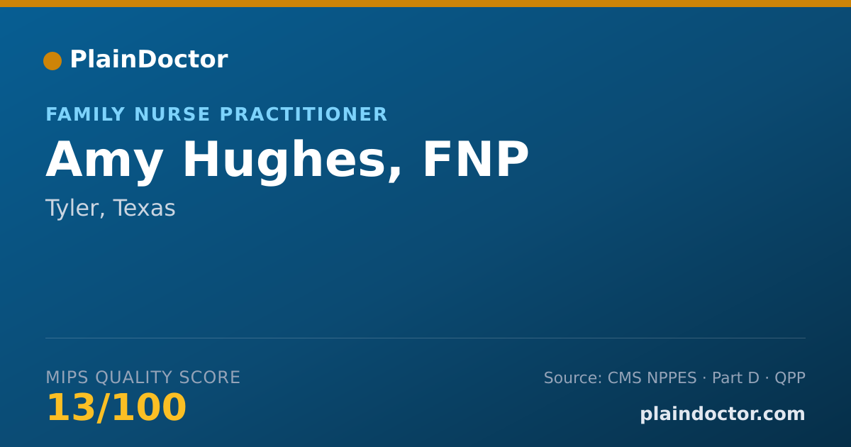 Shareable card for Amy Hughes, FNP - Family Nurse Practitioner, Tyler, TX