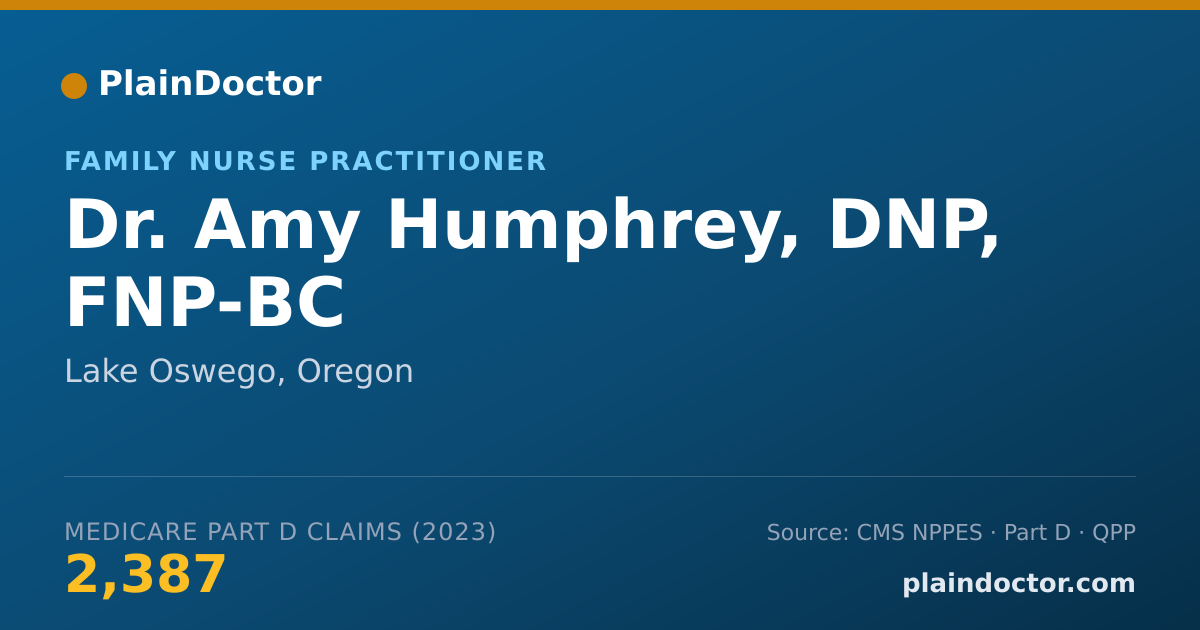 Shareable card for Amy Humphrey, DNP, FNP-BC - Family Nurse Practitioner, Lake Oswego, OR