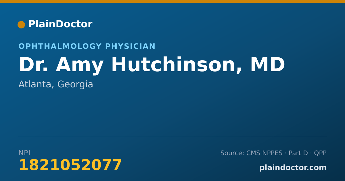 Shareable card for Amy Hutchinson, MD - Ophthalmology Physician, Atlanta, GA