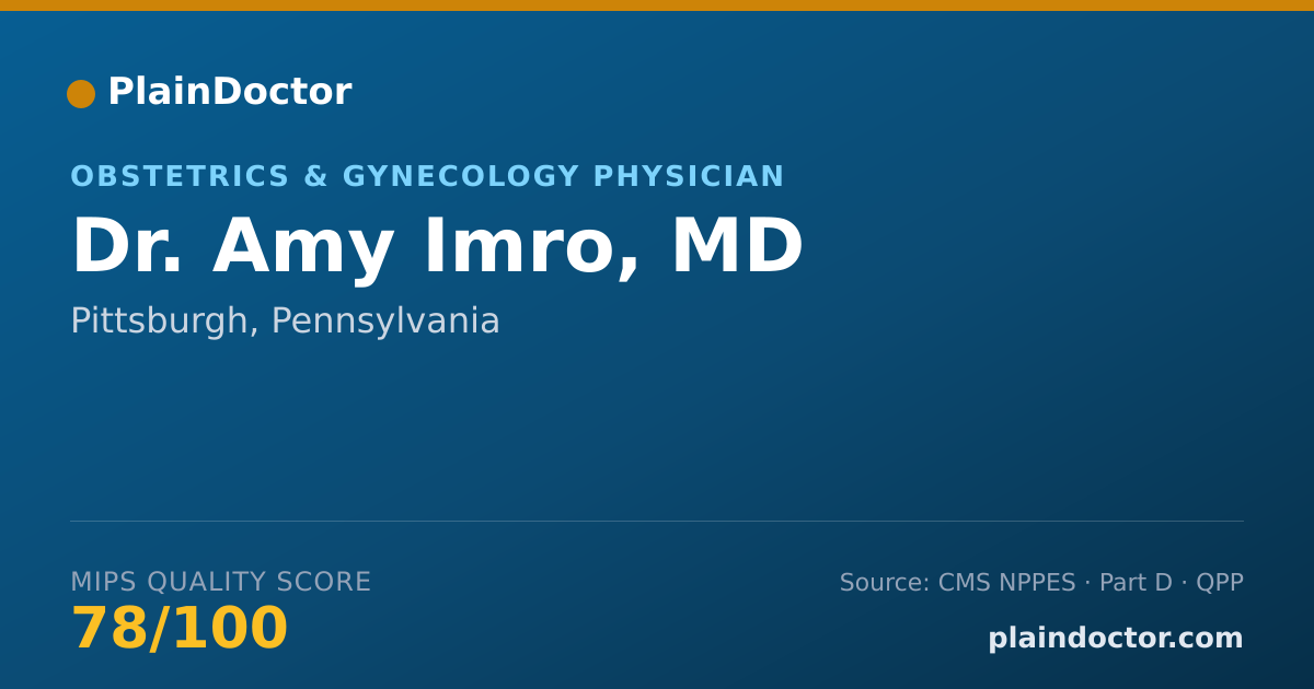 Shareable card for Amy Imro, MD - Obstetrics & Gynecology Physician, Pittsburgh, PA