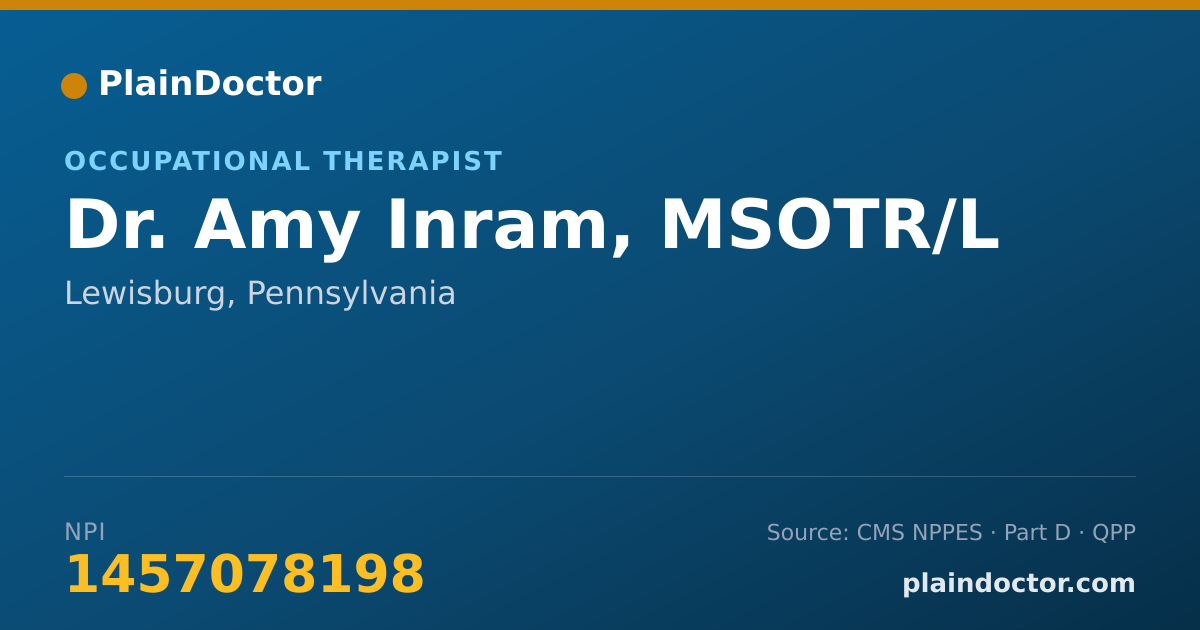Shareable card for Amy Inram, MSOTR/L - Occupational Therapist, Lewisburg, PA