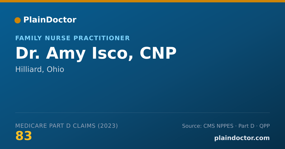 Shareable card for Amy Isco, CNP - Family Nurse Practitioner, Hilliard, OH