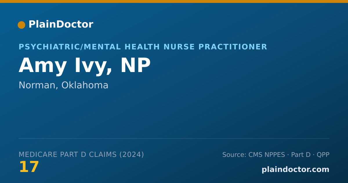Shareable card for Amy Ivy, NP - Psychiatric/Mental Health Nurse Practitioner, Norman, OK
