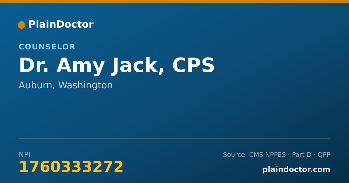 Shareable card for Amy Jack, CPS - Counselor, Auburn, WA
