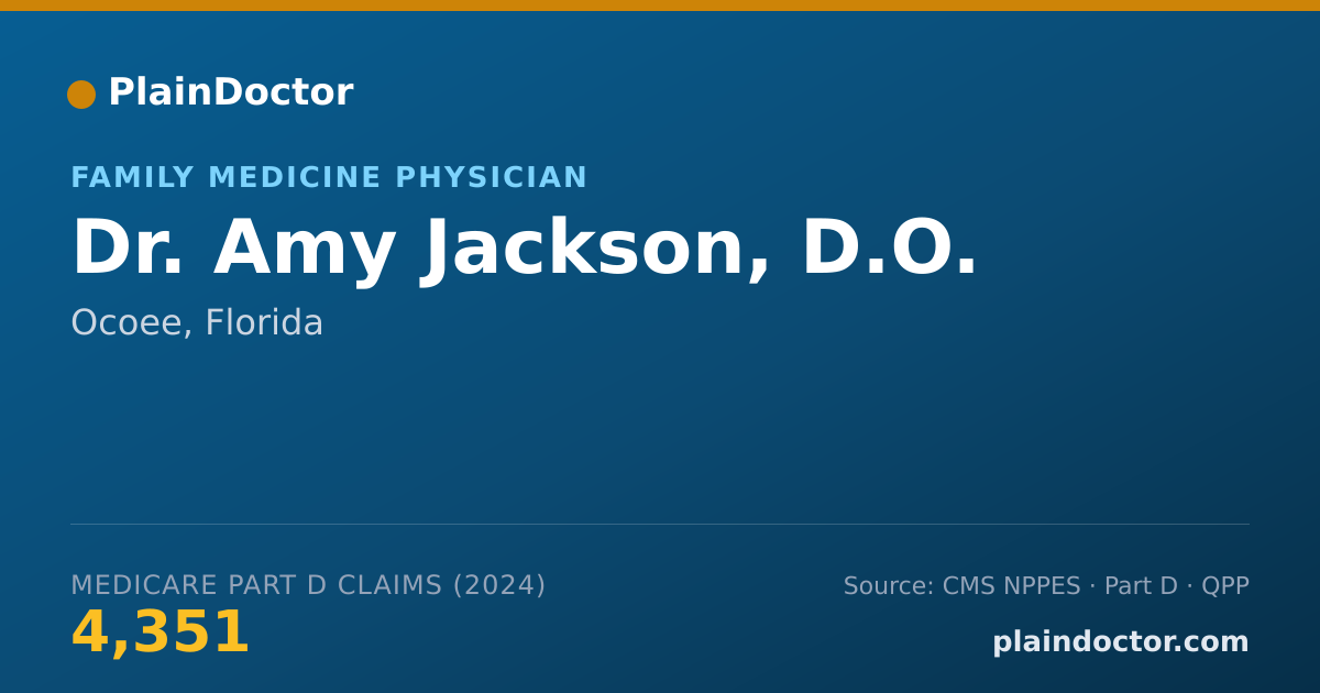 Shareable card for Amy Jackson, D.O. - Family Medicine Physician, Ocoee, FL