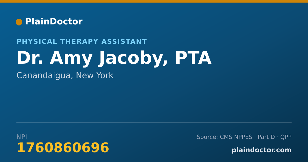 Shareable card for Amy Jacoby, PTA - Physical Therapy Assistant, Canandaigua, NY