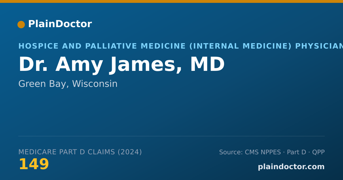 Shareable card for Amy James, MD - Hospice and Palliative Medicine (Internal Medicine) Physician, Green Bay, WI