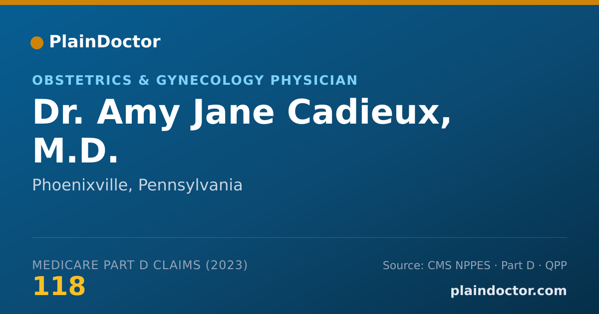 Shareable card for Amy Jane Cadieux, M.D. - Obstetrics & Gynecology Physician, Phoenixville, PA