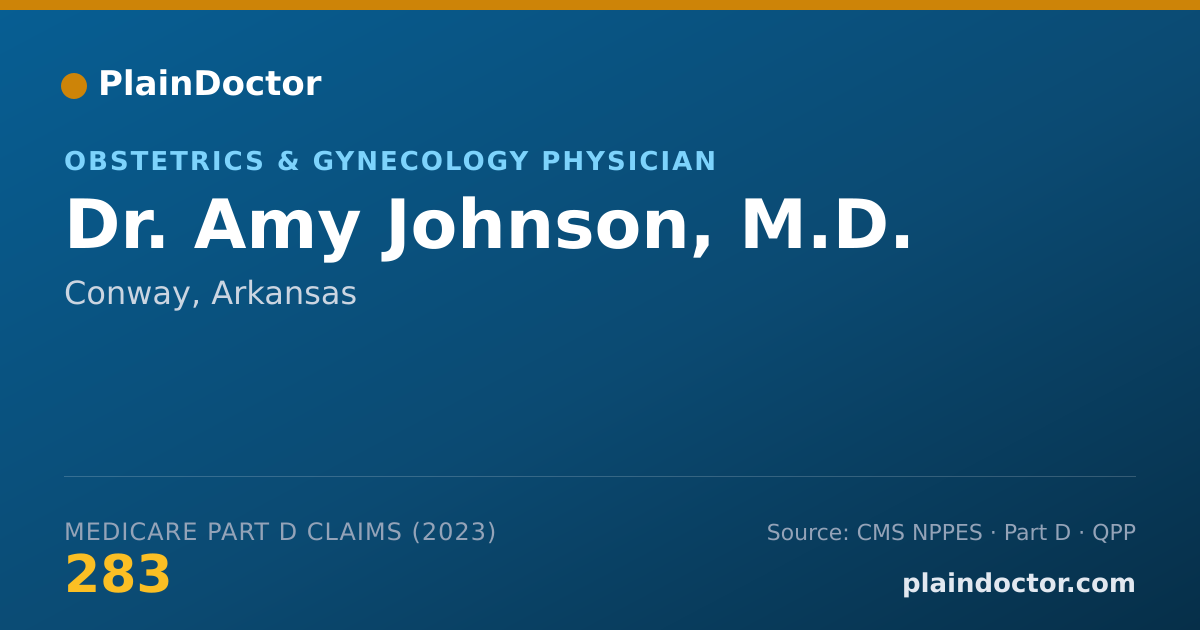 Shareable card for Amy Johnson, M.D. - Obstetrics & Gynecology Physician, Conway, AR