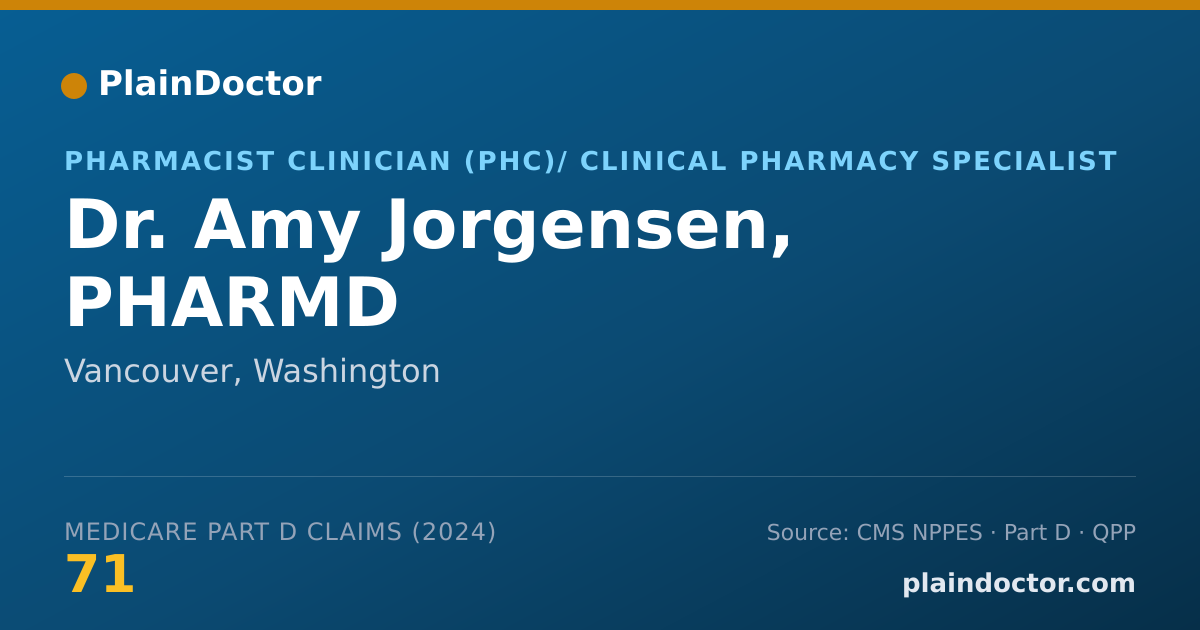 Shareable card for Amy Jorgensen, PHARMD - Pharmacist, Vancouver, WA