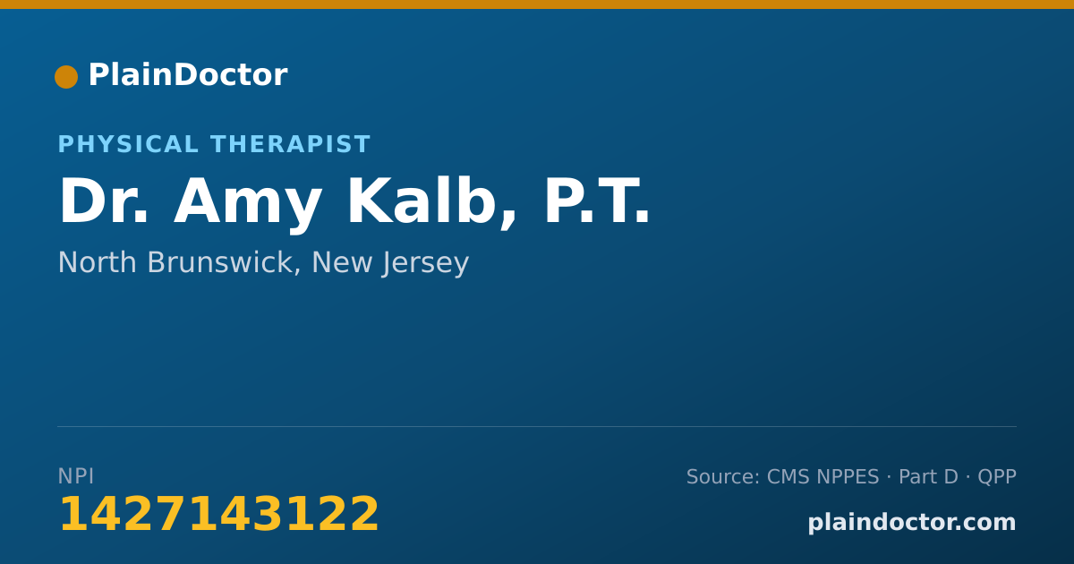 Shareable card for Amy Kalb, P.T. - Physical Therapist, North Brunswick, NJ