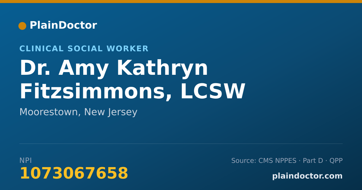Shareable card for Amy Kathryn Fitzsimmons, LCSW - Clinical Social Worker, Moorestown, NJ