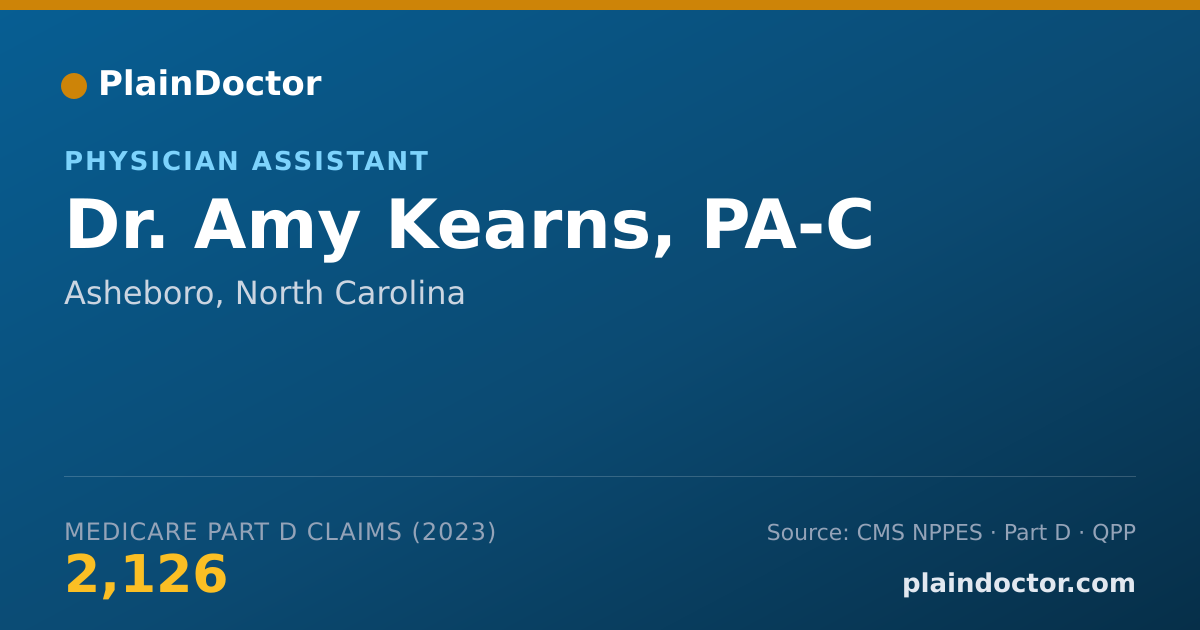 Shareable card for Amy Kearns, PA-C - Physician Assistant, Asheboro, NC