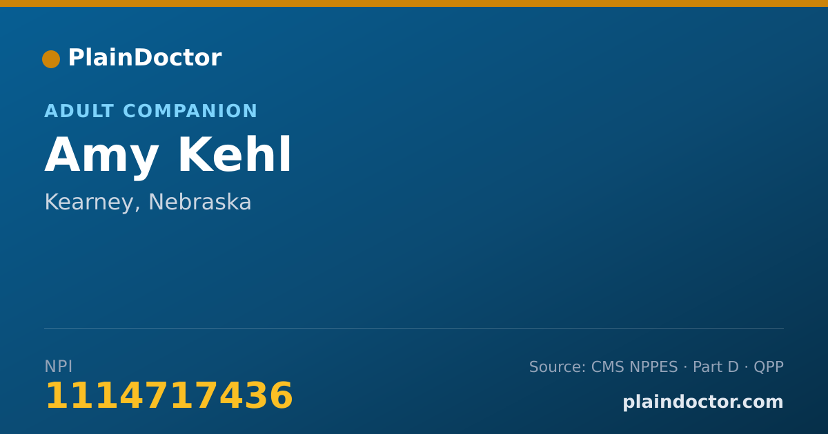 Shareable card for Amy Kehl - Adult Companion, Kearney, NE