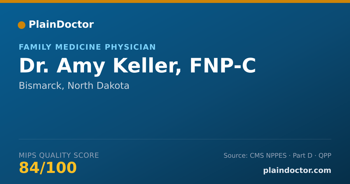Shareable card for Amy Keller, FNP-C - Family Medicine Physician, Bismarck, ND
