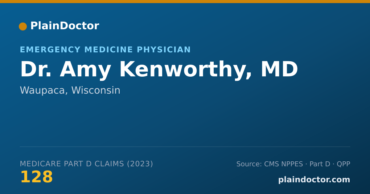 Shareable card for Amy Kenworthy, MD - Emergency Medicine Physician, Waupaca, WI