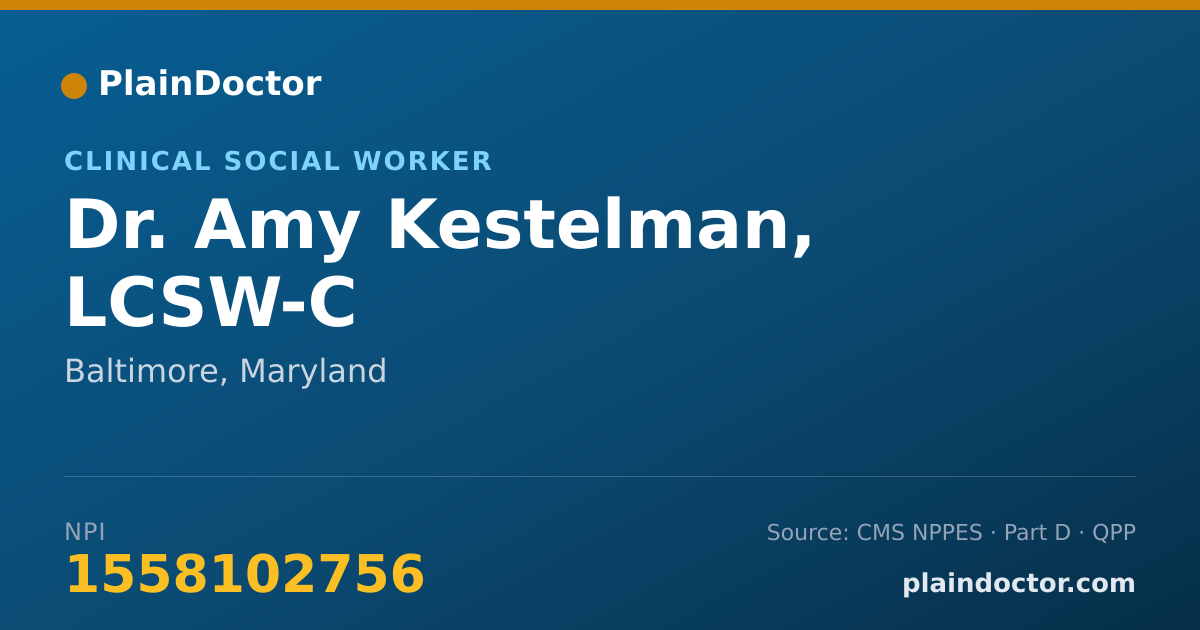 Shareable card for Amy Kestelman, LCSW-C - Clinical Social Worker, Baltimore, MD