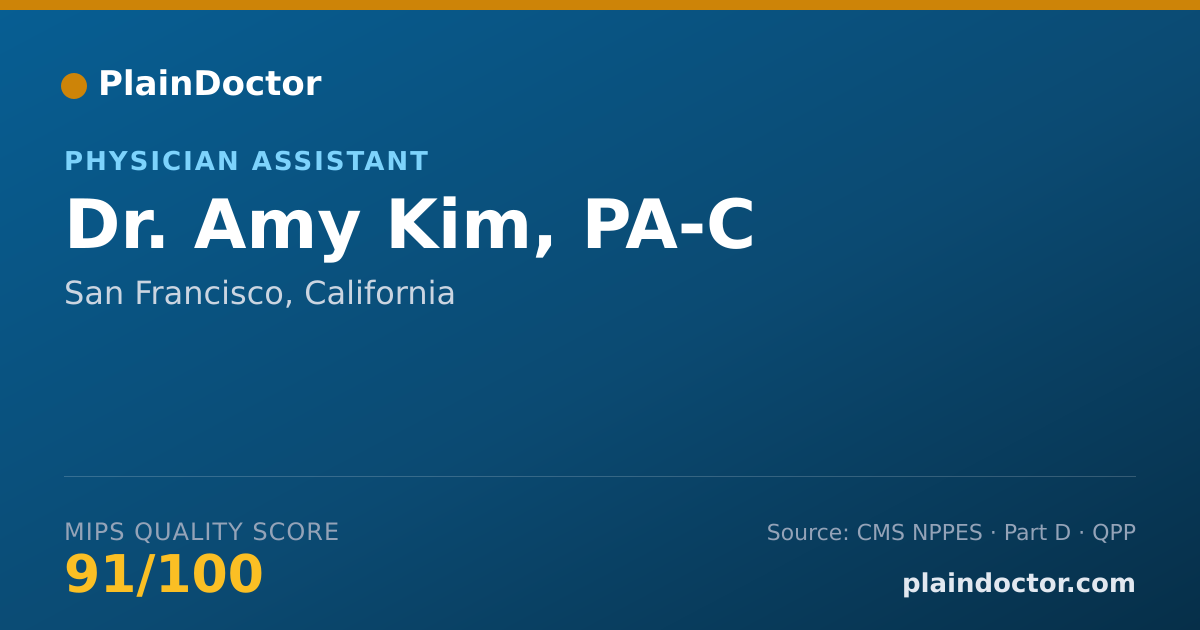 Shareable card for Amy Kim, PA-C - Physician Assistant, San Francisco, CA