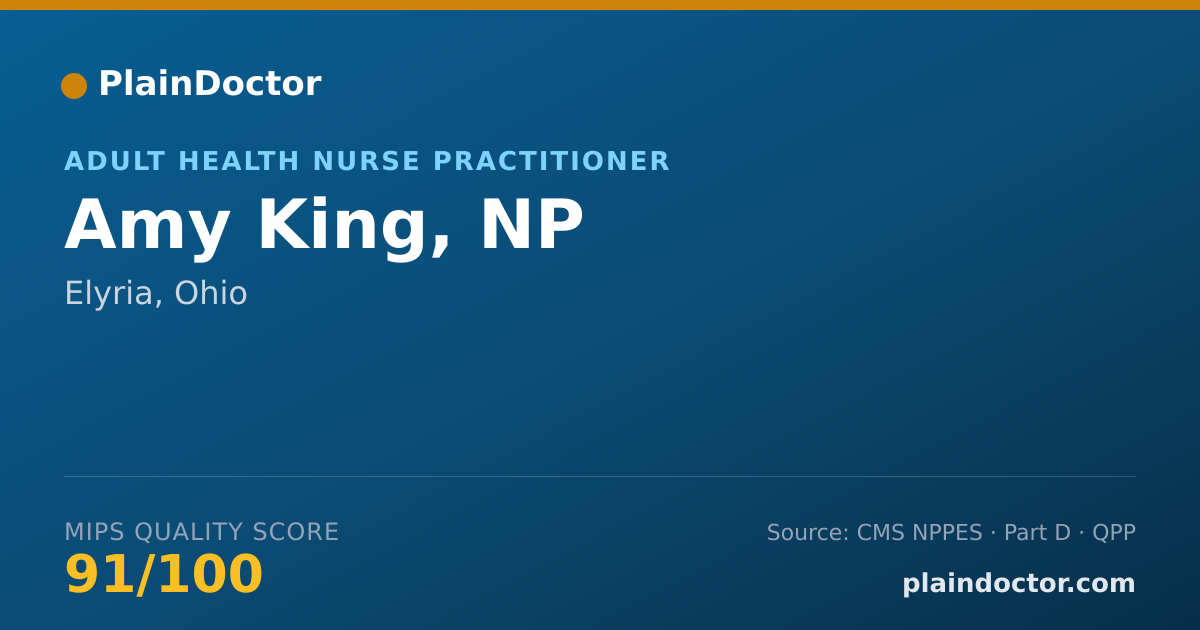 Shareable card for Amy King, NP - Adult Health Nurse Practitioner, Elyria, OH
