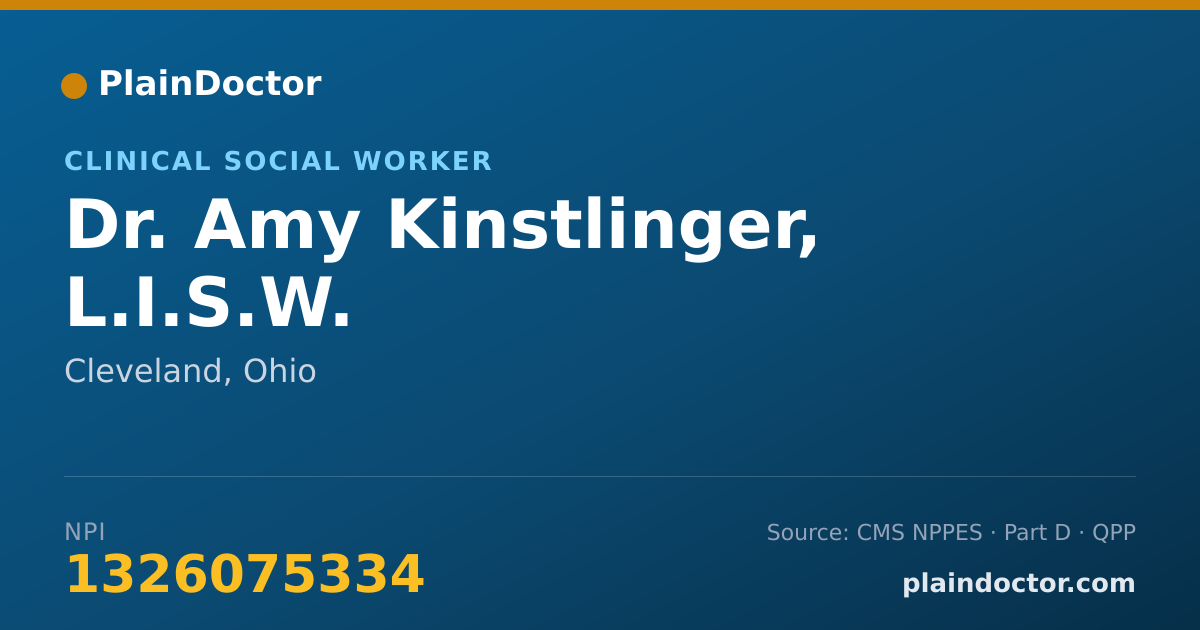 Shareable card for Amy Kinstlinger, L.I.S.W. - Clinical Social Worker, Cleveland, OH
