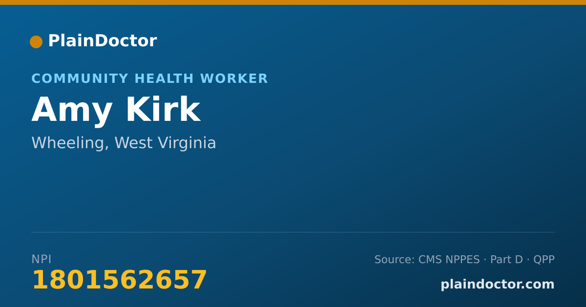 Shareable card for Amy Kirk - Community Health Worker, Wheeling, WV