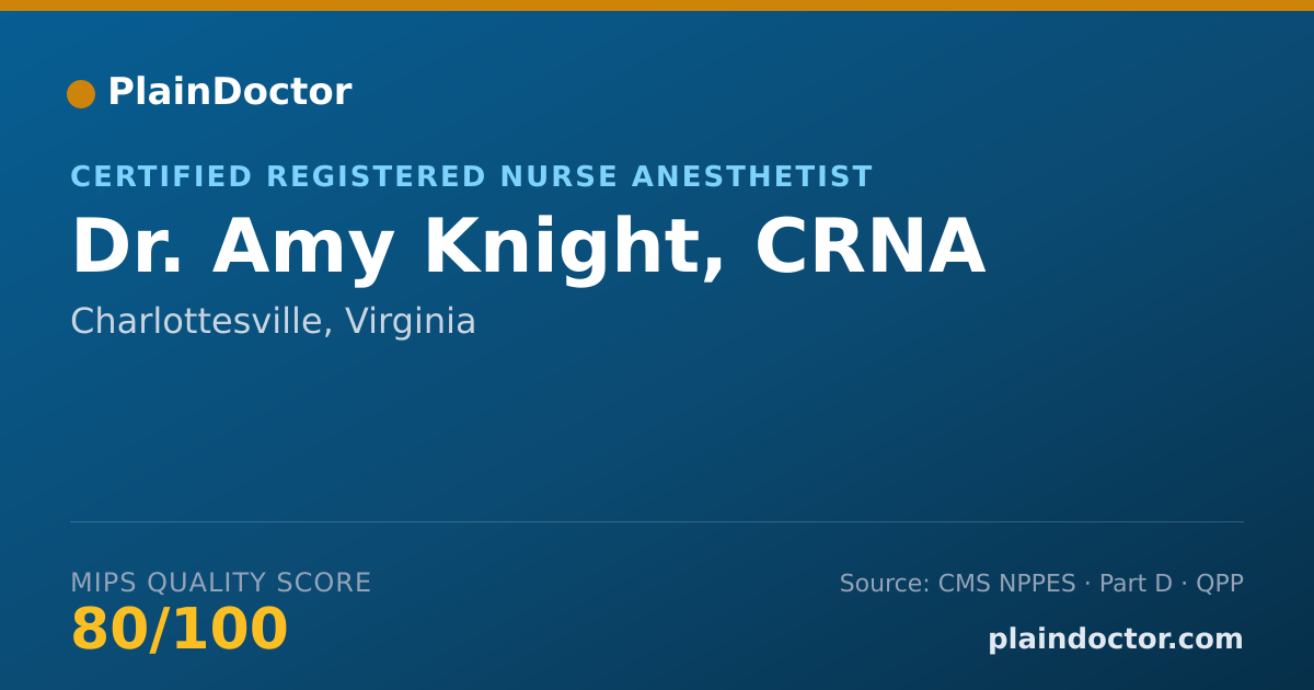 Shareable card for Amy Knight, CRNA - Certified Registered Nurse Anesthetist, Charlottesville, VA